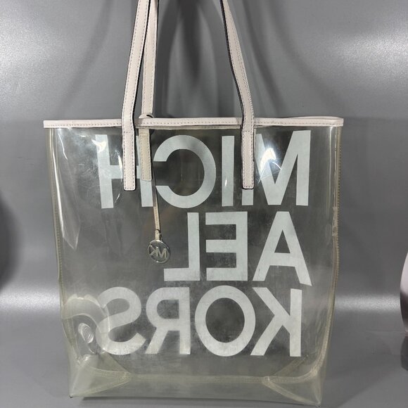MICHAEL MICHAEL KORS The Michael Large Graphic Logo Clear Tote Bag - Picture 9 of 16